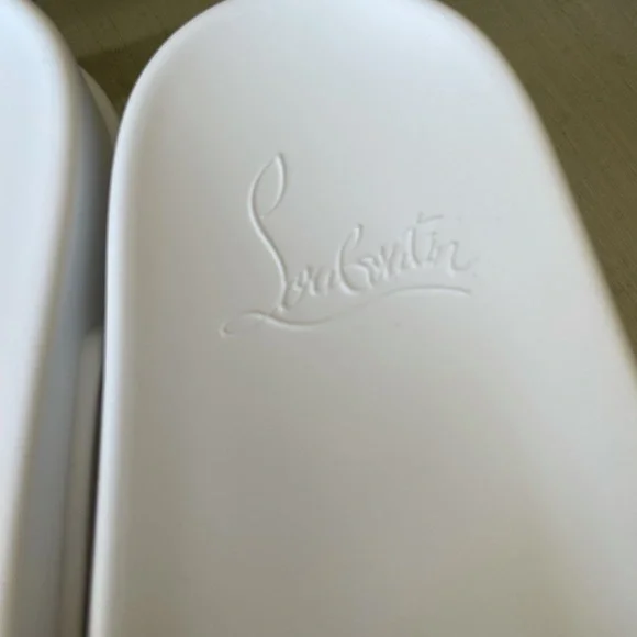Christian louboutin pool fun donna slides sandals flat floride white sz 40.5 - Picture 5 of 10